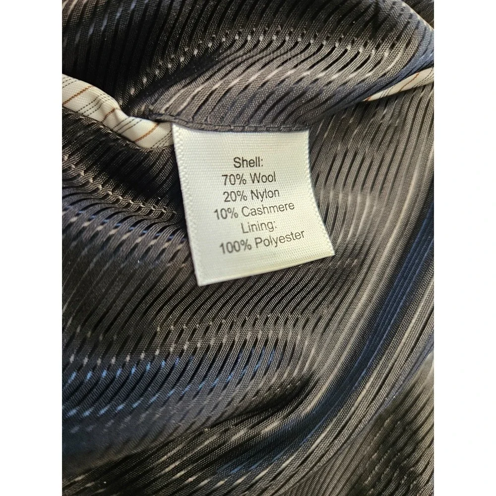 Joseph‎ Abboud navy blue Wool cashmere blend overcoat